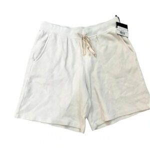 Velvet by Jenny Graham White Laguna Organic Fleece Beach Cotton Shorts Sz S NWT